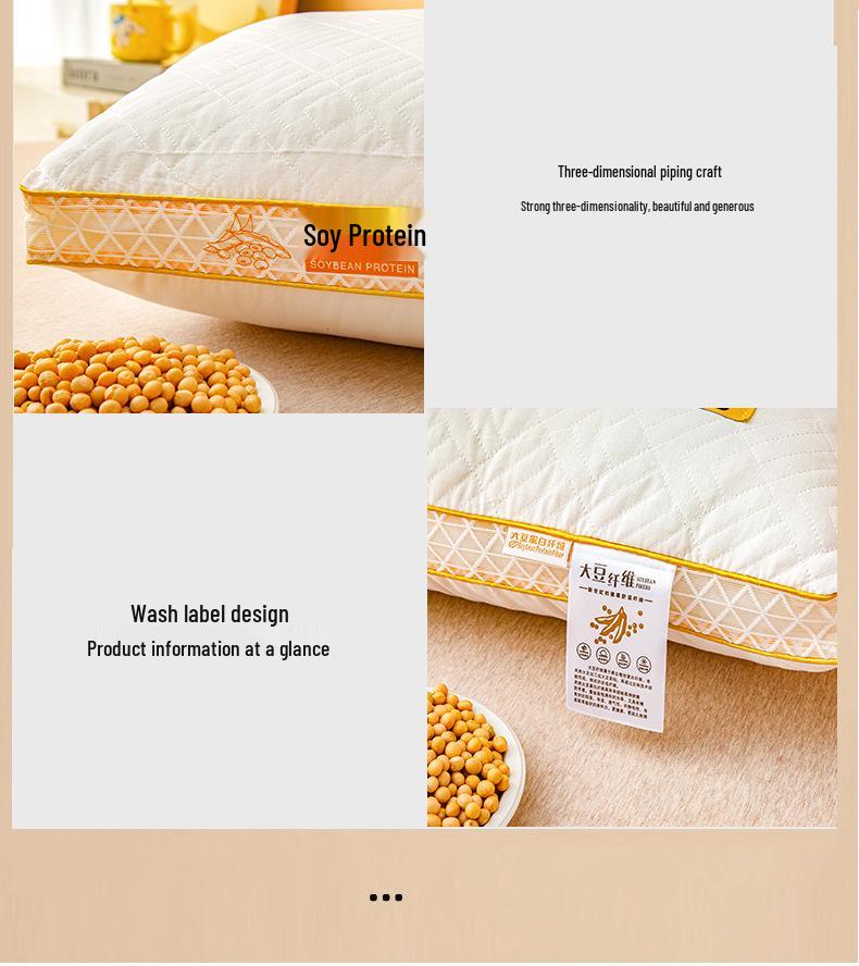 Breathable Soybean Fiber Neck Support Pillow for Comfortable Sleep