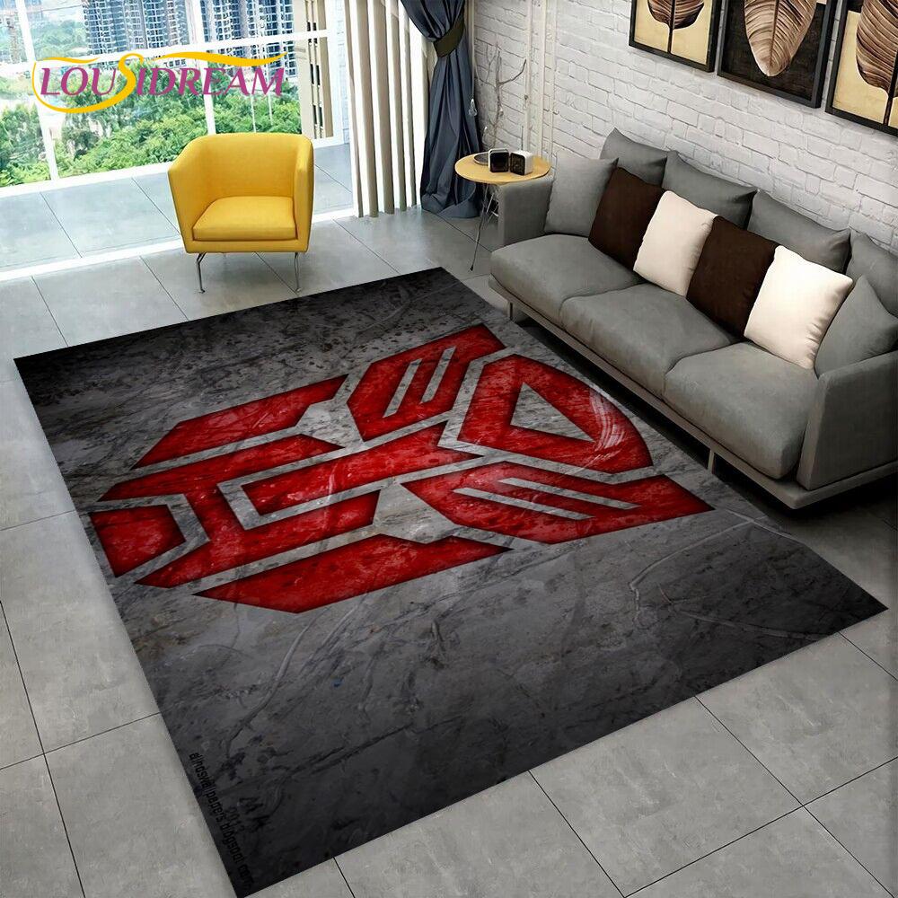 Cartoon T-Transformers Autobots 3D Rug Carpet for Living Room Bedroom Home Decor,Floor Mat Non-slip for Sofa Doormat Gift Kids
