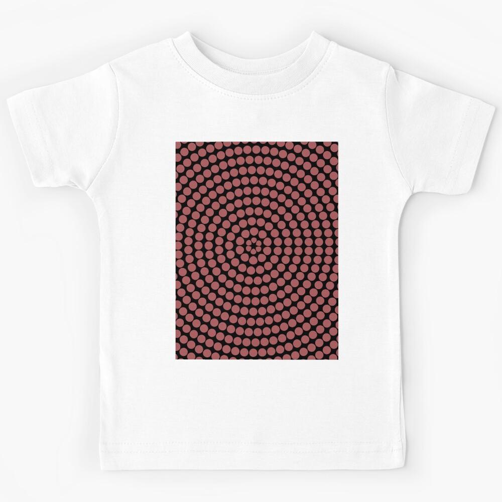 Red Black White Retro Circle Polka Dot Pattern 2022 Color Trends Behr Lingonberry Punch M150-6 - Trending Colours Kids T-Shirt 100
