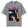 Anime Tomie Junji Ito Vintage Washed T-shirt Men Women Manga Horror Gothic Rock T Shirts Male Retro High Quality Cotton T-shirts
