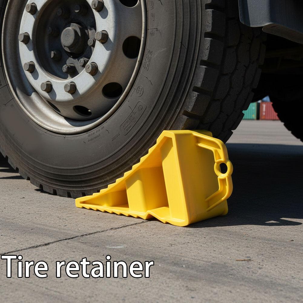 Gelber Autoreifenkeil Anti-Rutsch-Reifenstopper Block Schwerlast-Parkkeil LKW-Anhänger Wohnmobil Sicherheit Tragbar Fahrzeugzugang