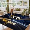 Crystal Velvet Square Rug Custom NameJCB Pattern Non Slip Home Floor Decor Rug