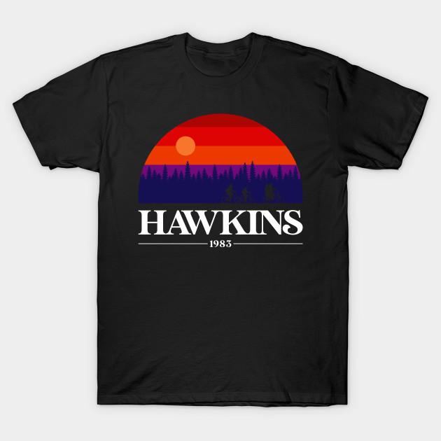 

Men Black Print T-shirt Hawkins No-Cut Transfer Paper Print Cotton Tshirt 4XL чёрный