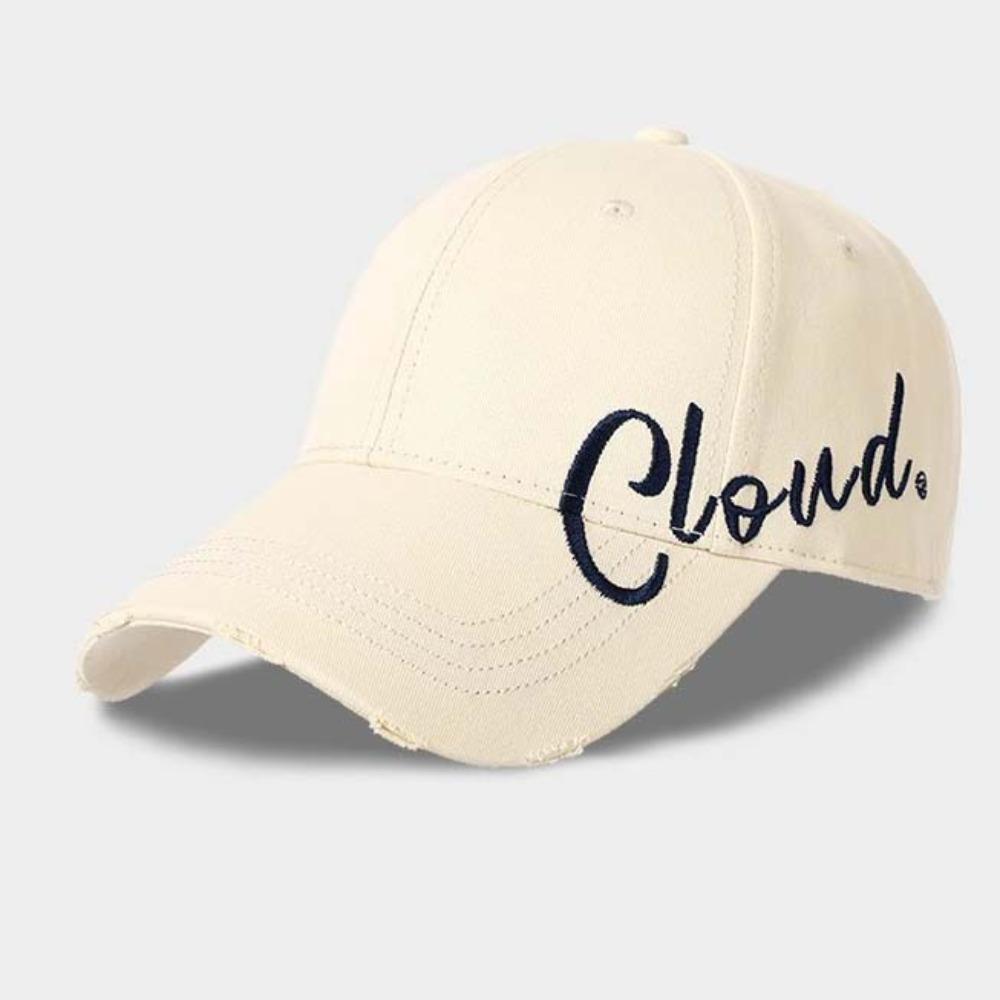 

Soft Tattered Peaked Cap Big Size Korean Duckbill Hat Summer Embroidered Baseball Cap Couple