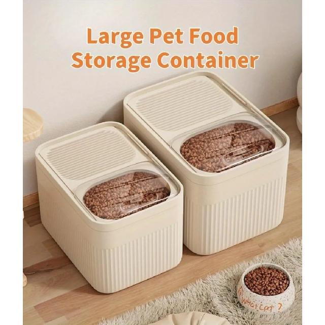 5/10/15kg Büyük Kapasiteli Nem Geçirmez Köpek Kedi Kuru Mama Kabı Evcil Hayvan Malzemesi Depolama için Hava Geçirmez Kapaklı Köpek Maması Saklama Kabı