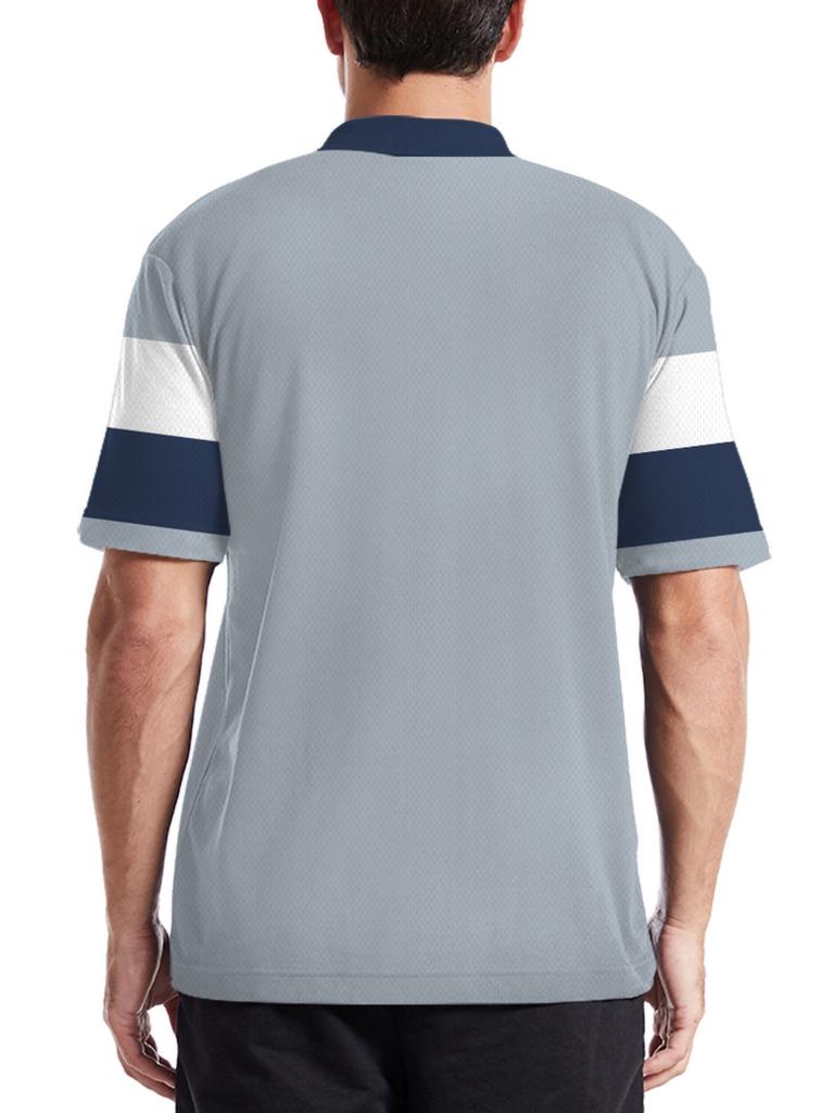 Print Design - Non-Textured Men'S Summer - Color-Blocked Print, with Trimmed Collar And Sleeves, Breathable Short-Sleeve T-Shirt, Suitable for Casual