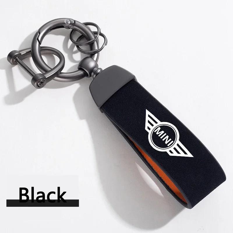 2025 Fashion Metal Car Keychain Hanging Suede Gift Key Ring Holder For BMW Mini Cooper One S JCW F55 F56 F57 F60 Coupe R50 R