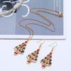 Colorful Christmas Tree Cartoon Jewelry Set: Earrings & Necklace