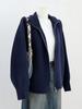Solid Stand Collar Zip Knitted Cardigan Top Sweater Jacket