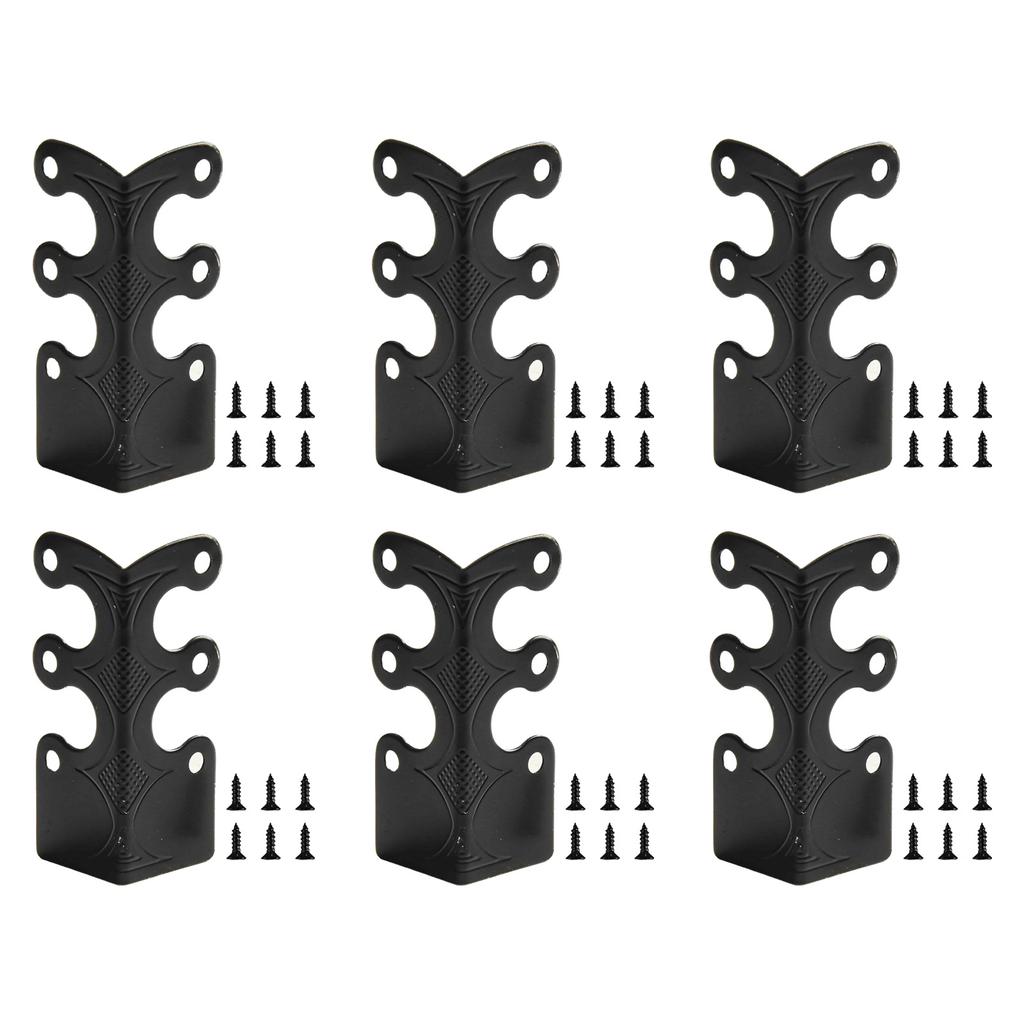 6PCS Vintage Metal Corner Protector Iron Skirting Board Corner Protector Furniture Wooden Box Decorative Corner Guard Board