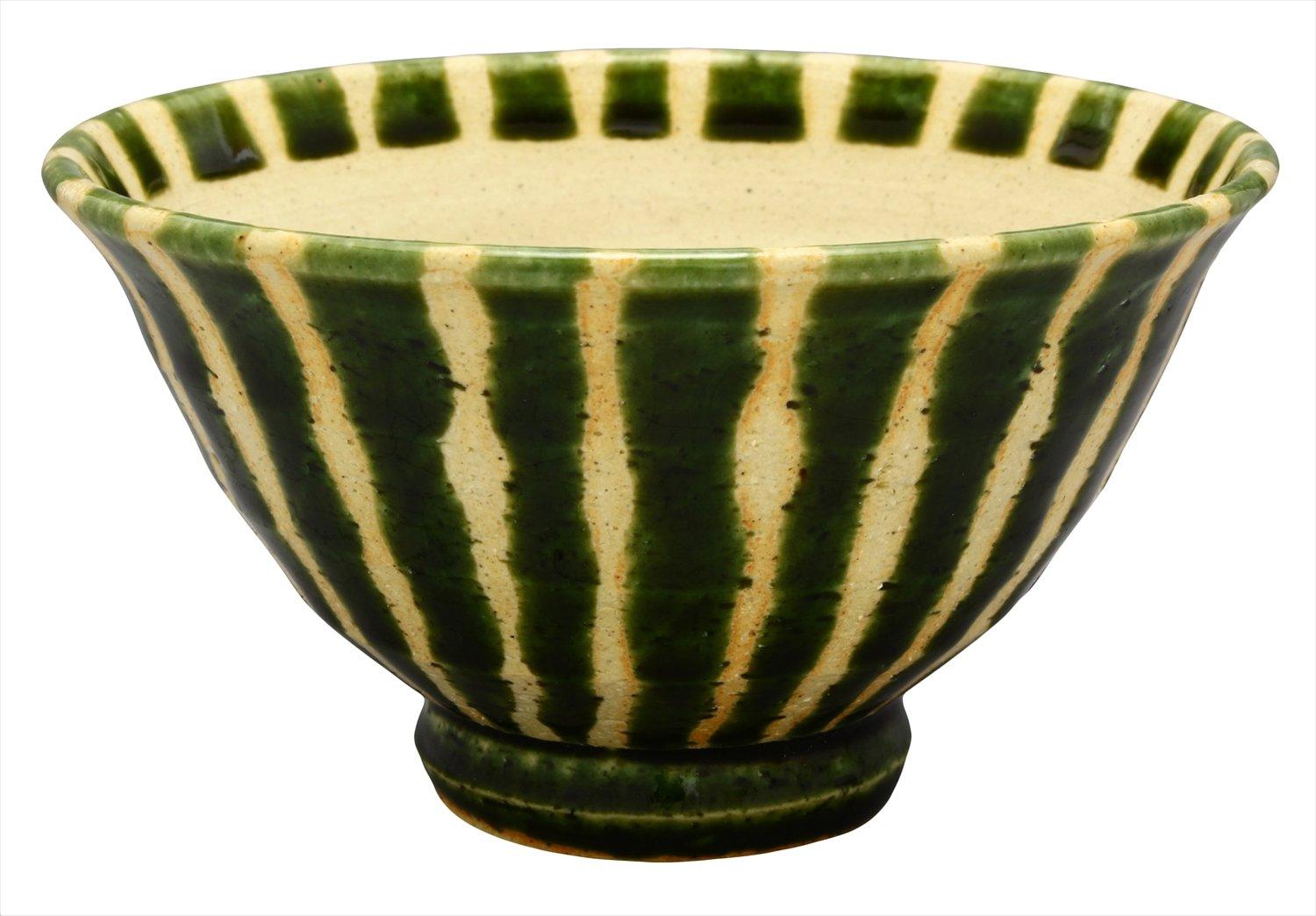 

Mino ware by Takumiko and easy to hold Rice tea diameter Tokusa made in Light dishes bowl, bowl, approx. 12cm, (green), lightweight, Japan, 540-0045 бежевый