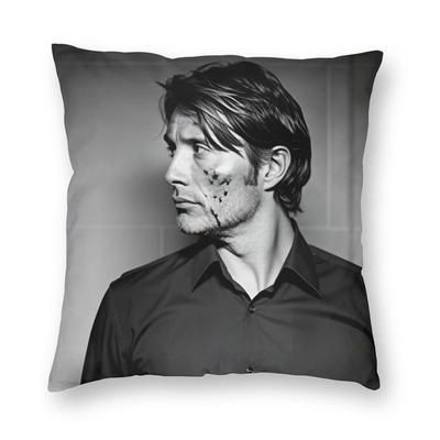 Mads Mikkelsen Hannibal Lustiger Kissenbezug Moderner Kissenbezug Weiche Kissenbezüge für Couch Sofa Schlafzimmer