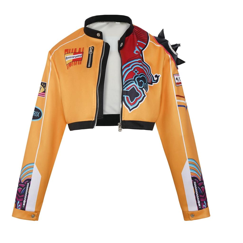 Anime KPOP Cosplay Demon Hunters Rumi Costume Coat Jacket Outfit for Girls Adult Women Halloween Carnival Masquerade Suit