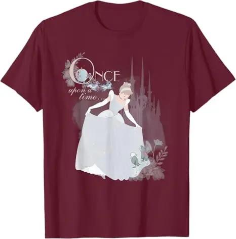 Hot Fashion Casual Princess Cinderella Vintage Once Upon A Time T-Shirt S-4XL Four Seasons Unisex