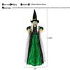 Fioletowy, aktywowany dźwiękiem, świecący, krzyczący wisiorek wiedźmy na Halloween, dekor do nawiedzonego domu