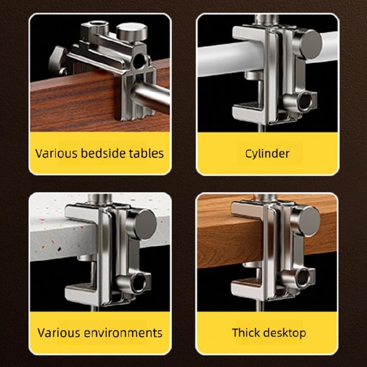 Tablet Holder for Bed Adjustable Tablet Phone Bed Stand Mount 360 Degree Rotatable Foldable Carbon Steel Arm Holder