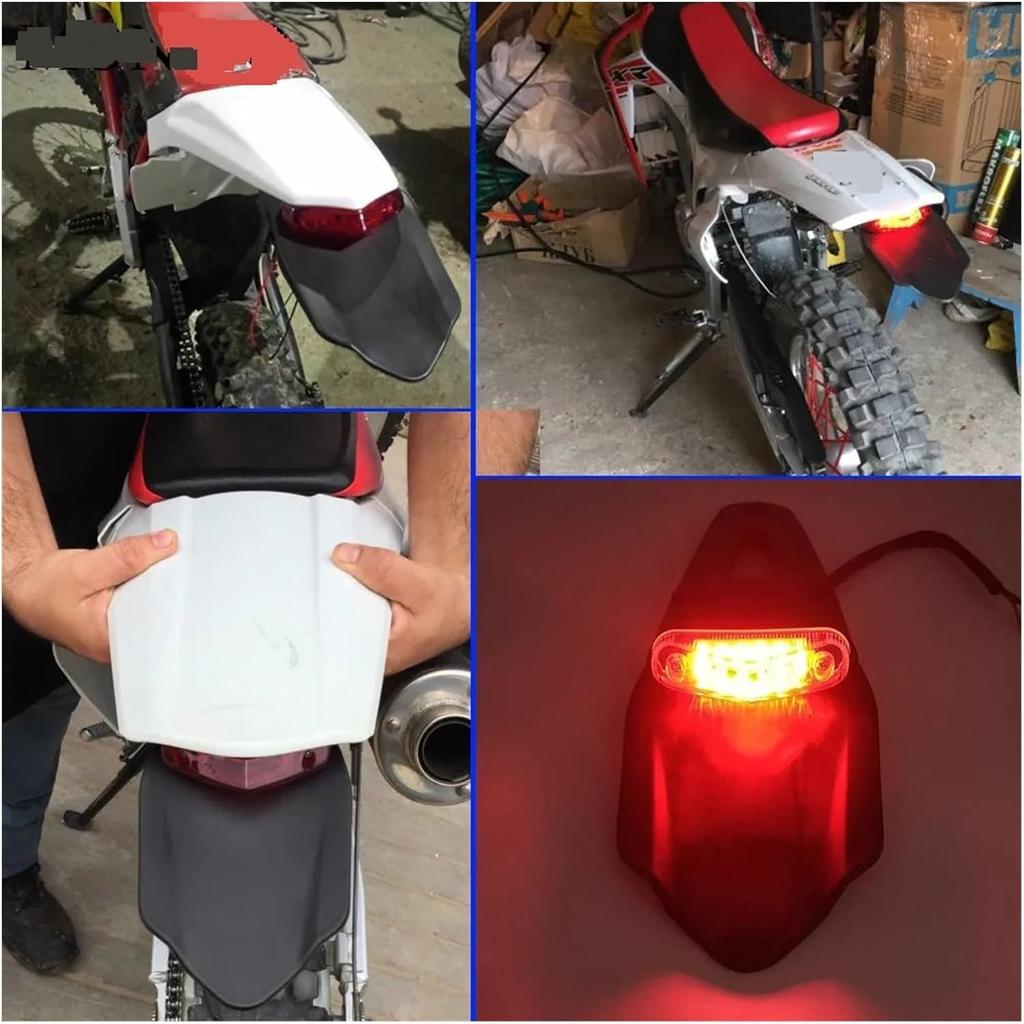 VrAre Motorbike Tail Light Motorcycle TailLight Dirt Bike Rear fenders Brake Stop LED Tail Light For Ho&nda CRF230F XR230 XR250 XR400 CRF 230F XR 150