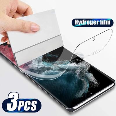 3 PCS Hydrogel Film Für Samsung Galaxy S23 S22 S21 S20 Ultra FE S10 S9 S8 Plus Für Note 20 10 Lite Volle Abdeckung Bildschirm Schutz