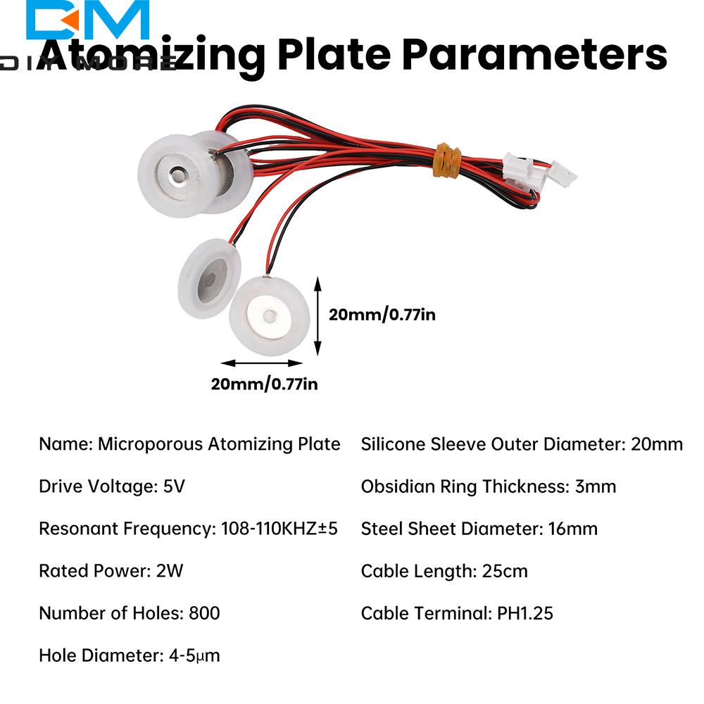 DC 5V 8-hulls Ultrasonisk Forstøvermodul Type-C 108kHz Tåkemaker Driverkort 1,2 mm FR-4 for Luftfukter Aromaterapi