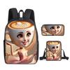 Italian Brainrot 3Pcs/Set Backpack With Messenger Bags ,Pencil Bags For Boy/Girls Best Gift 2D Flat Cartoon Student School Bags
