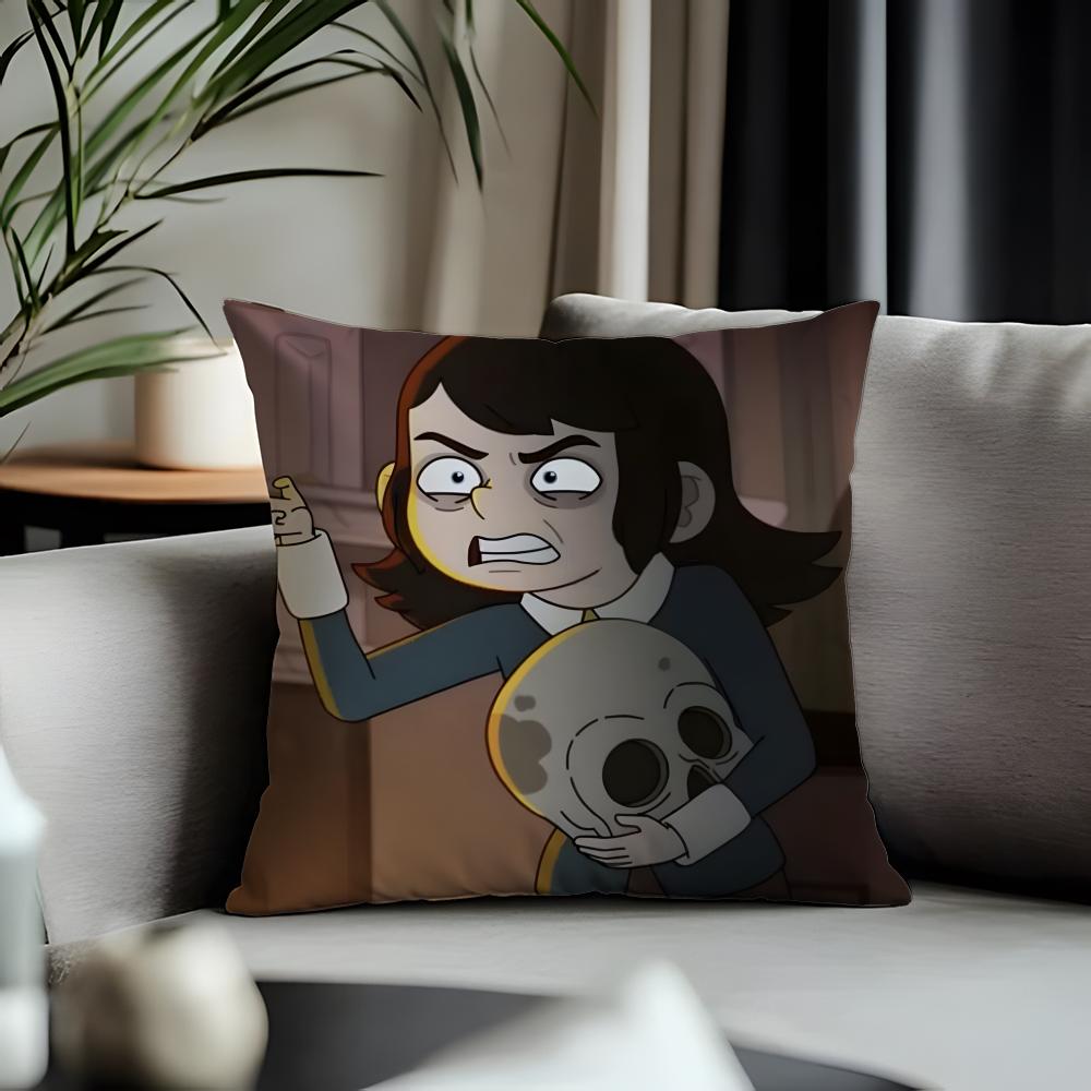 Fashion HHaunted Hoteliou Cushion Cover Antidustmite Pillowcase Invisible Zipper Silky Short Plush Sofa Cushion Cover