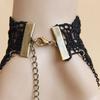 Vintage Spitzenarmbänder Schwarze Spitze Gothic-Armbänder Spitzen-Handschmuck für Damen und Mädchen Kristall Cosplays Anhänger Schmuck