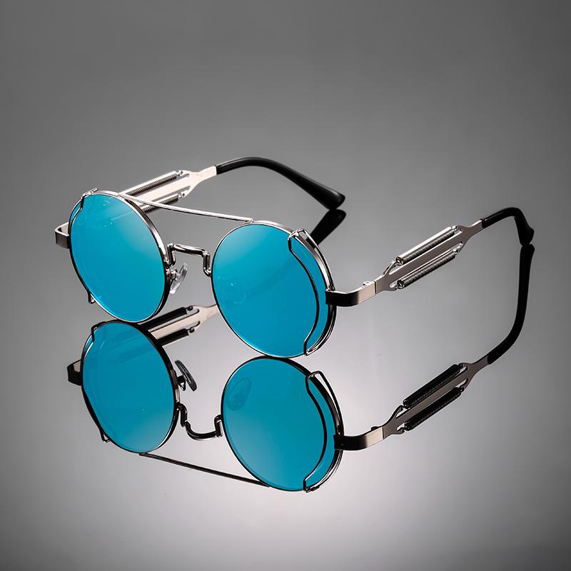 Unisex Steampunk Fashion Sunglasses with Trendy Colored Lenses