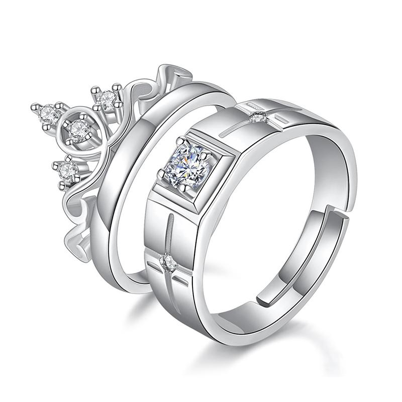 Classic Couple Rings For Men Women CZ Stone Trendy Wedding Lovers' Ring Jewelry Romantic Valentine's Day Present Ring Accessory