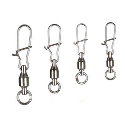 Resistant Rolling Swivel Link Fishing Line Connector Interlock Snap Ball Bearing Fishing Swivels