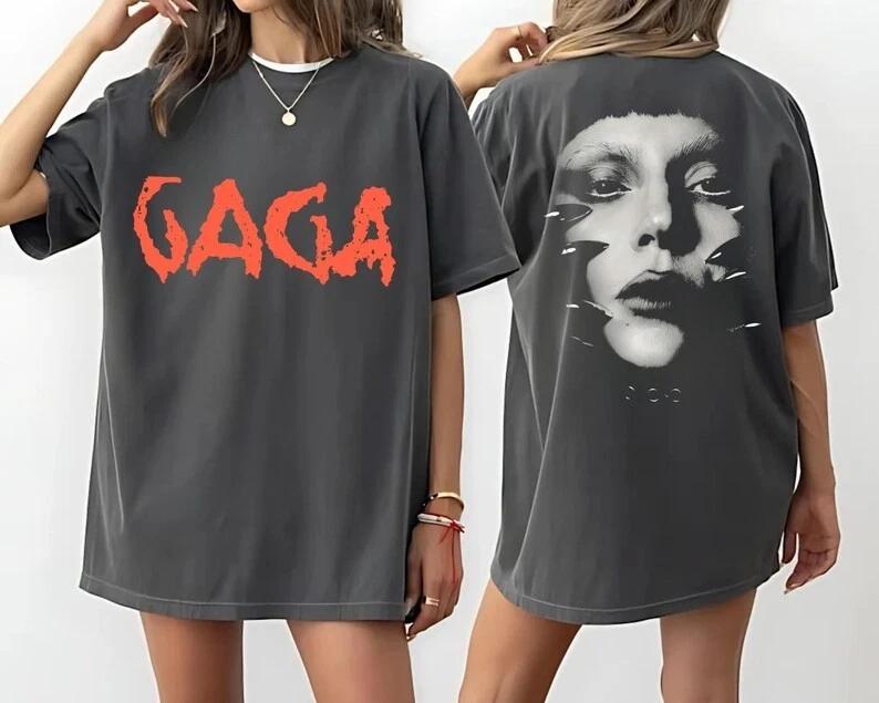 American Retro Lady Gaga Mayhem Ball Tour Shirt Unisexs TShirt Summer New Unisexs and Unisexs TShirt Streetwear