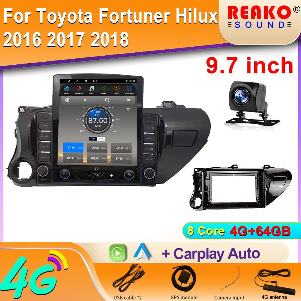 Car GPS Navigation Android Tesla Style For TOYOTA Hilux 2016- Auto Radio Stereo Multimedia Player With BT WiFi Mirror Link