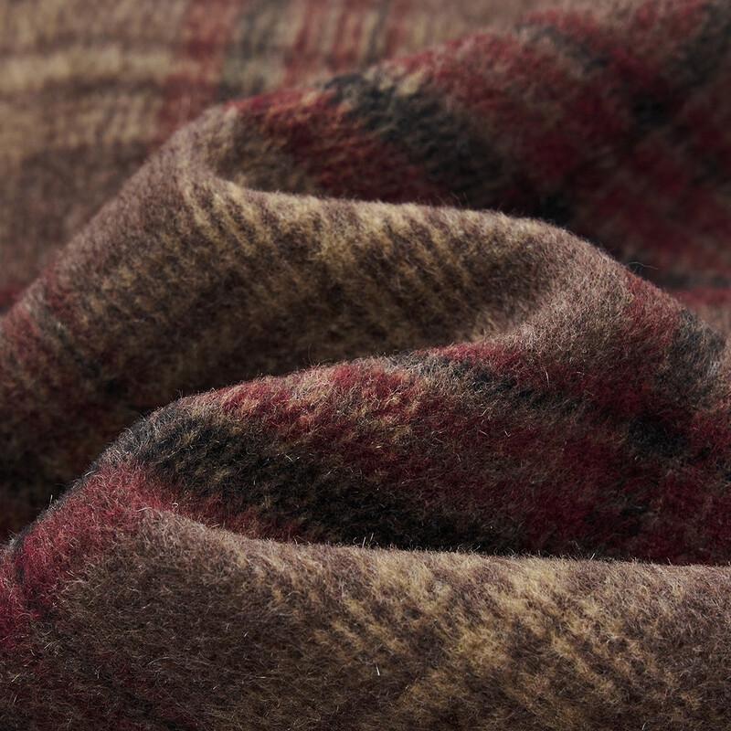 Demana Women's Wool Blend Lined Plaid Hooded Winter Coat