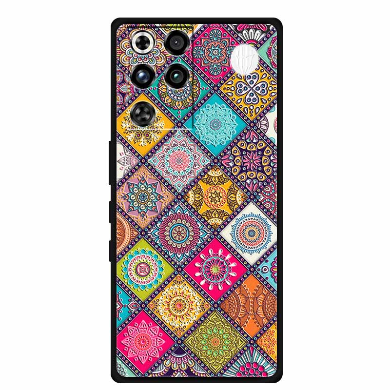 For ZTE Nubia RedMagic 11 Pro 5G Case 3D Emboss Flowers Relief Soft Black Silicone Back Cover For ZTE Nubia RedMagic 11Pro Funda