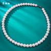 Zhiyi Jewelry Elegant 8mm Vintage Pearl Necklace with French Chain