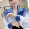 Three-Dimensional Flower Sunscreen Shirt with A Sense Design Long-Sleeved Clothes and Women's Temperament Joker Top