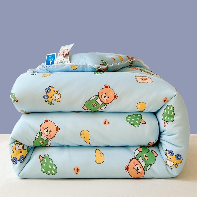 All-Season Cute Cartoon Print Comforter Adults Children Thick Warm Winter Quilts Single Double Size Soy Fiber Soft Quilt for Bed