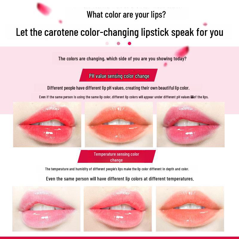 Xuefei Yiren No-Stick, No-Fade Carotene Color-Changing Lipstick - Moisturizing Red Cherry.