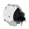 Vintage Style Handmade Large Veil Women Feather Hair Fascinator Hat Wedding Mesh Short Gloves for Bridal Accessories