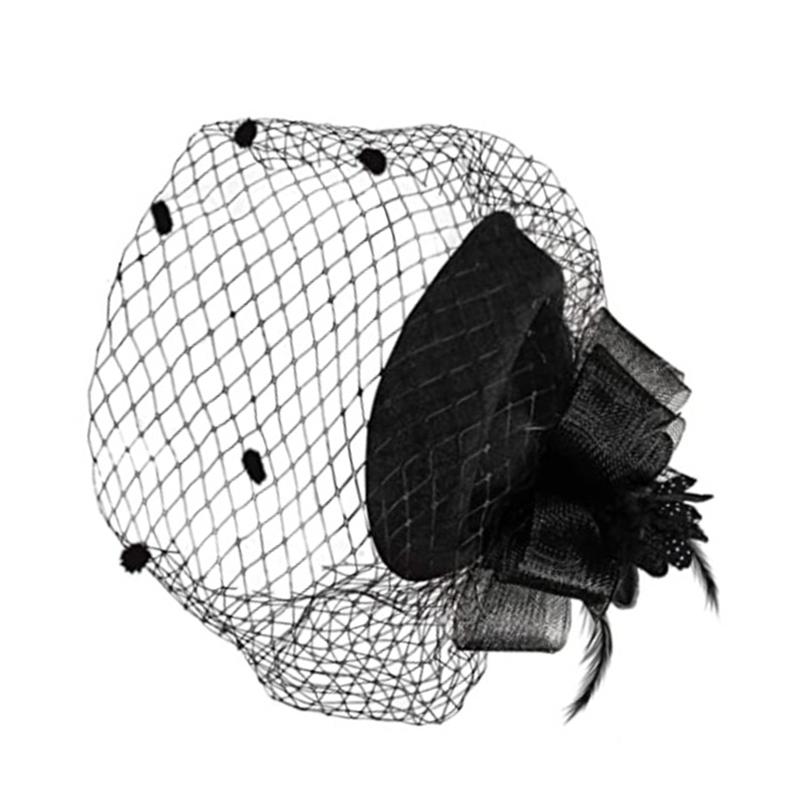 Vintage Style Handmade Large Veil Women Feather Hair Fascinator Hat Wedding Mesh Short Gloves for Bridal Accessories
