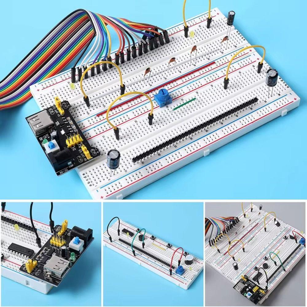 Jumper Wires Solderless Breadboard 400 Tie Points Circuit Board PCB Breadboard  Bus Test