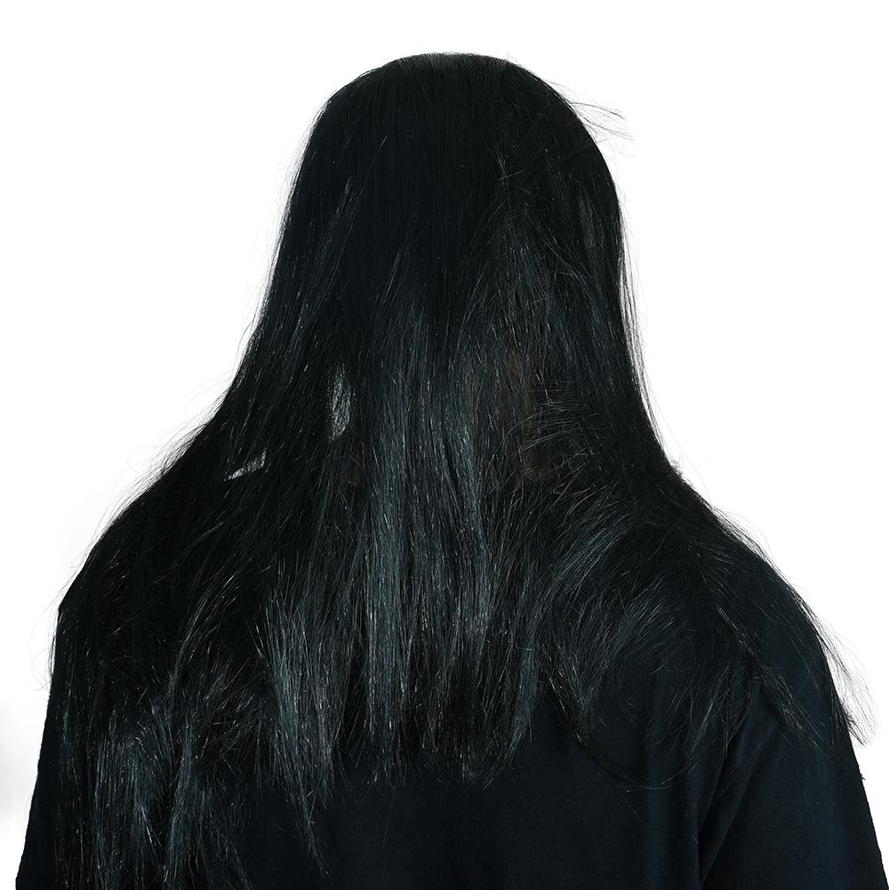 Gruselige Kopfbedeckung für Frauen, langes Haar, gruselige Kopfbedeckung für Frauen, Halloween-Party, Cosplay-Kostüm, gruseligere Kopfbedeckung, Kopf, Horror-Requisite