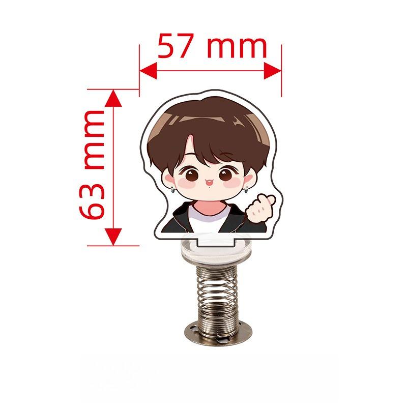 

BTS Cartoon Spring Shaking Stand, Acrylic Bobblehead Desk Decor, Kpop ARMY Fans Collectible JUNGKOOK
