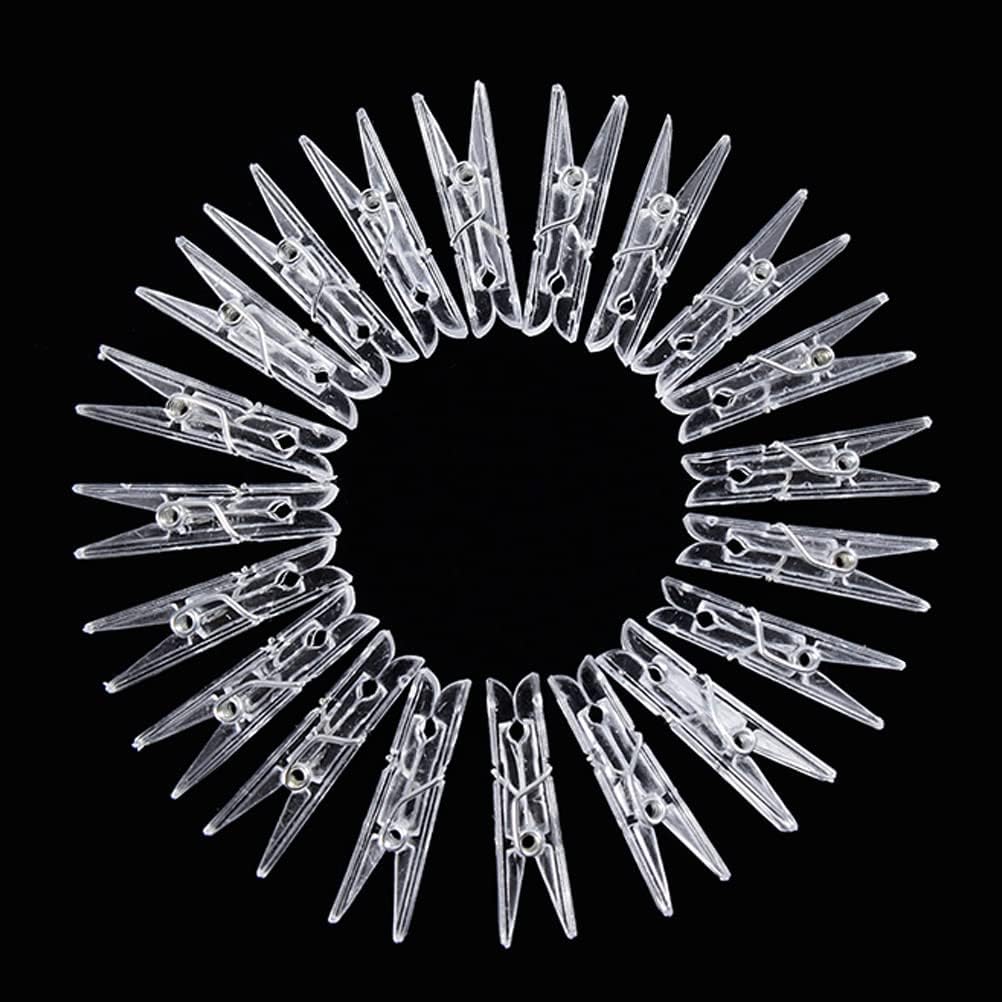 100 Pcs Mini Clear Photo Clips, Mini Clothesp Clip, Clothes Line Clips, Mini Transparent Plastic Clips