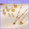 Ensemble de Boucles d'Oreilles Superposées en Acier Inoxydable en Forme de Cœur avec Pendentif Géométrique pour Femmes