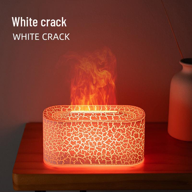 Flame Aromatherapy USB Diffuser with Wood Grain & Seven-Color LED Atmosphere Lamp