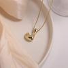 Gold Plated Balloon 26 Letter Necklaces Smooth Stainless Steel Bubble Initial Pendant Chunky Women Personality Chain Jewelry