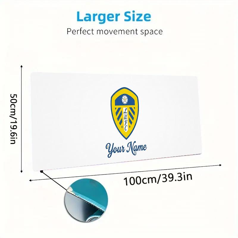 Leeds F4 Custom Name Large Size Mouse Pad Large Gaming Table Cushion Non-slip Laptop Tablet Big Mousepad XXL Mat Mini PC Playmat With Lock edge