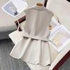 Women's Sleeveless Blazer Vest Button Lapel Collar Work Jacket Fall Casual Long Dressy Coat with Belt