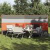 VidaXL Camping Windbreak Grey and Orange 340x130 Cm Waterproof, Beach Windbreak, Motorhome Windbreak, 4009659
