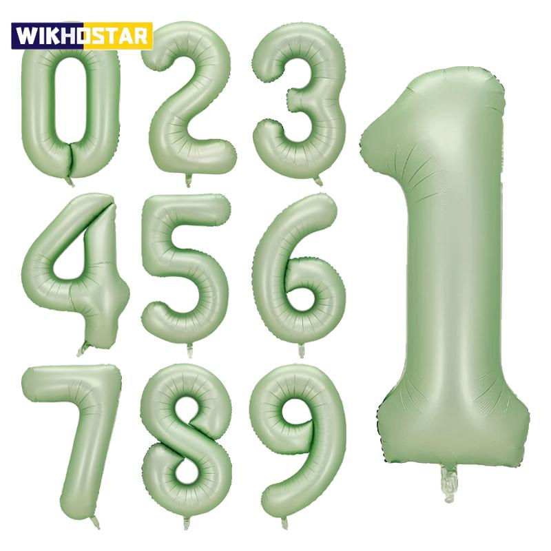 40inch Olive Green Digital Foil Balloons Number 0 1 2 3 4 5 6 7 8 9 Kids Adult Birthday Wedding Party Decorations Baby Shower
